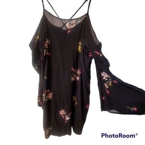 Black floral summer dress